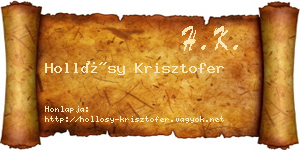 Hollósy Krisztofer névjegykártya